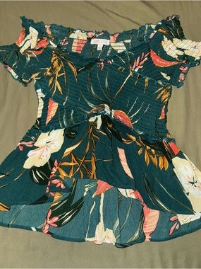 Patrons of Peace Floral Off-Shoulder Blouse